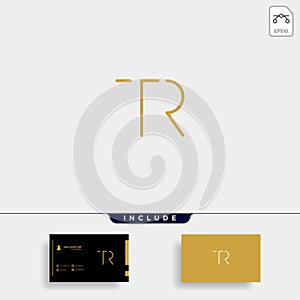 Letter TR RT T R Logo Design Simple Vector