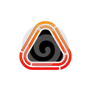 Letter A triangle tech line modern logo design