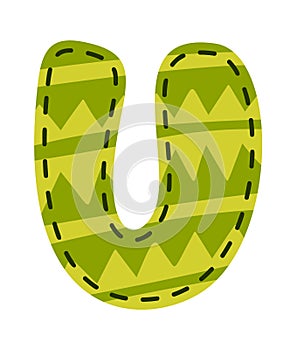 Letter U craft alphabet patch