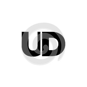 Letter U and D, UD logo design template. Minimal monogram initial based logotype