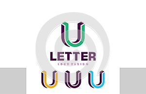 Letter U Logo geometric optical illusion