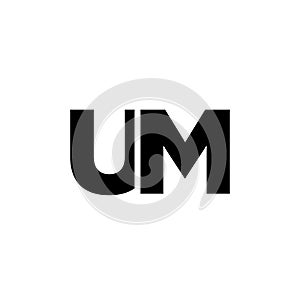 Letter U and M, UM logo design template. Minimal monogram initial based logotype photo