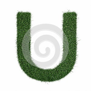 Letter U made of grass - aklphabet green environment nature