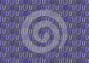 Letter U pattern in different colored blue shades