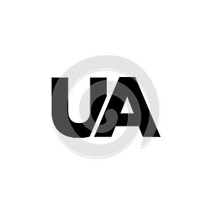 Letter U and A, UA logo design template. Minimal monogram initial based logotype