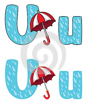 Letter U umbrella