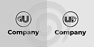 Letter U Vision Logo, suitable for business related to vision, spy, optic, or eye with Initial U