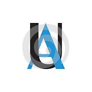 Letter ua simple linked colorful logo vector