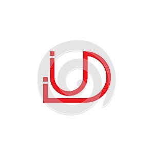 Letter ud dots thin line logo vector