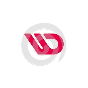 Letter ud simple geometric line symbol logo vector