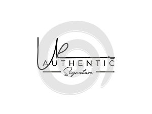 Letter UE Signature Logo Template Vector