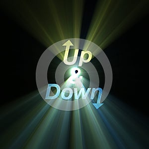 Letter Up & Down arrow sign flare