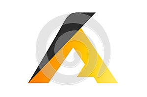 Letter A used in various ways to illustrate abstract logo vector art