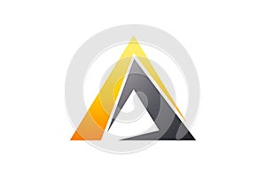 Letter A used in various ways to illustrate abstract logo vector art