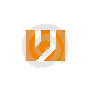 letter uw simple geometric stripes line logo vector