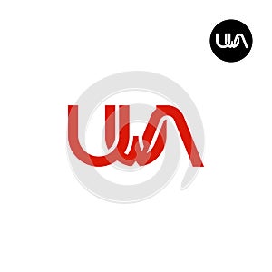 Letter UWA Monogram Logo Design