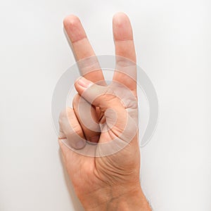 Letter V in American Sign Language (ASL)