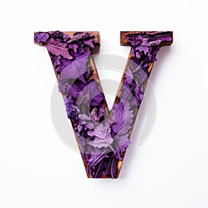 Violet Wood Letter V: Naturalistic Portraiture And Colorful Woodcarvings