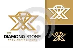Letter A and V diamond jewelry logo design vector symbol icon illustration