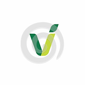 Letter V Leaf Logo Design. V Initial Logo