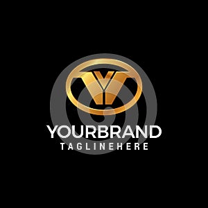 Letter V luxury ovale logo design concept template