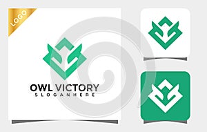 Letter V Owl logo designs vector Illustration