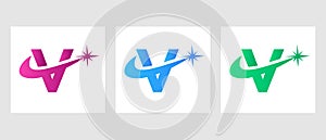 Letter V Spark Logo Design
