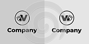 Letter V Vision Logo, suitable for business related to vision, spy, optic, or eye with Initial V