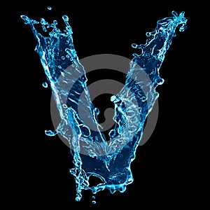 Letter V water splash