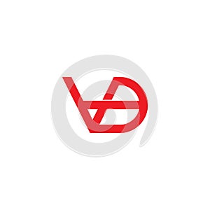 Letter vd simple motion line logo vector