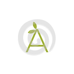 A letter vector logo. Bio food design elements