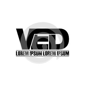 Letter VED simple monogram logo icon design.