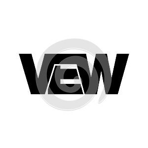 Letter VEW simple monogram logo icon design.