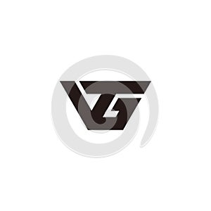 letter vgt simple geometric line logo vector