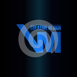 Letter VM simple logo icon design vector