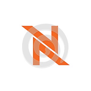 Letter vn simple opposite geometric arrow design vector photo