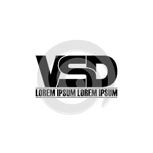 Letter VSD simple monogram logo icon design.
