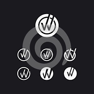 Letter W check mark logo icon vector template set