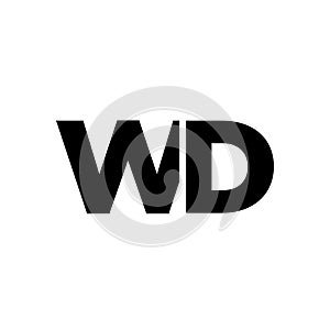 Letter W and D, WD logo design template. Minimal monogram initial based logotype