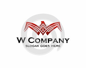 Letter W eagle logo with wings