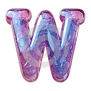 Letter W Liquid font gel alphabet capital character isolated on white transparent