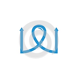 Letter w loop arrow logo vector