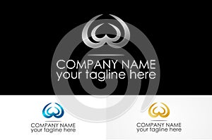 Letter w metalic logo