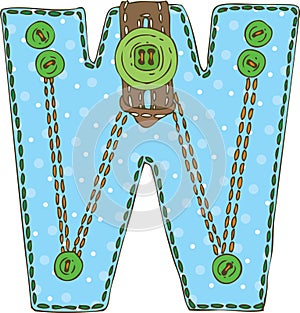 Letter W in Patchwork Style