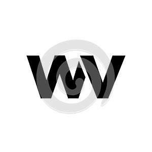 Letter W and V, WV logo design template. Minimal monogram initial based logotype