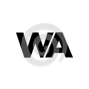Letter W and A, WA logo design template. Minimal monogram initial based logotype