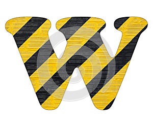 Letter W - Yellow and black lines. White background