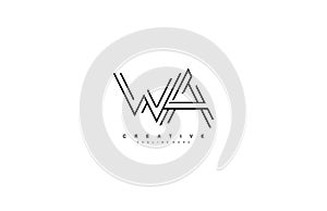 Letter WA Monoline Linear Minimalism Modern Type Logo