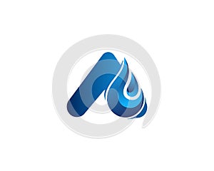 letter A with water drop logo design template.