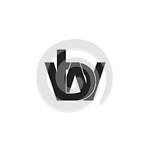 Letter wb 3d flat geometric logo vector
